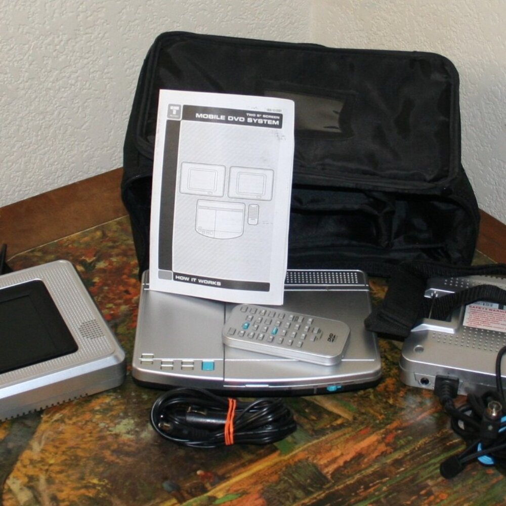 TruTech GO Anywhere Portable DVD Player with 2 Screens for Car